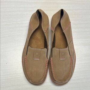 Ariat Brown Loafers with Pink Accents